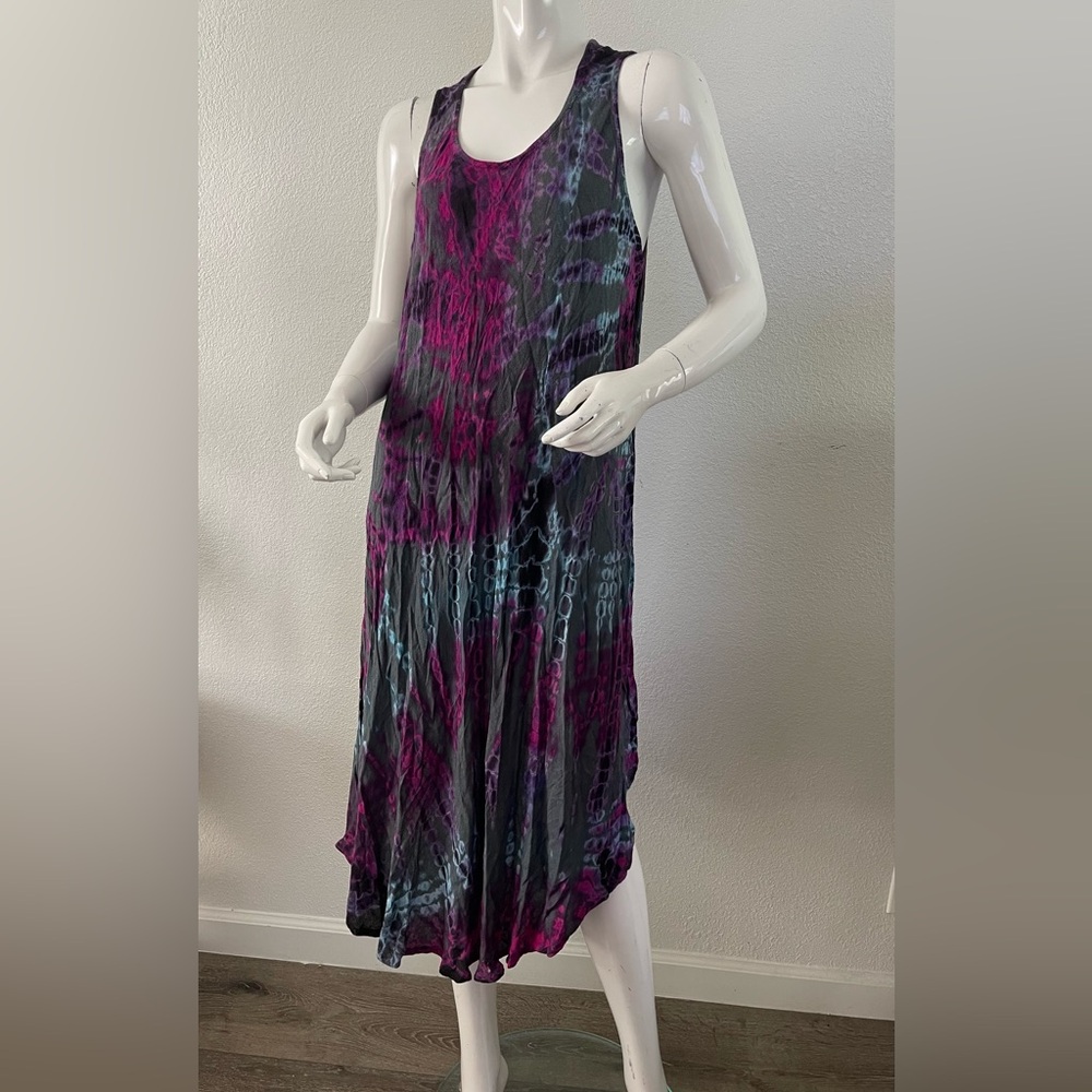 💯 cotton Sakkas Purple Pink Sleeveless Maxi Sundress
